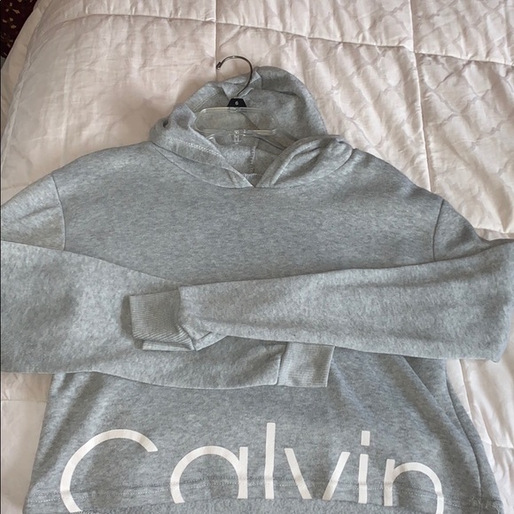 Calvin Klein Tops - Calvin Klein cropped grey hoodie